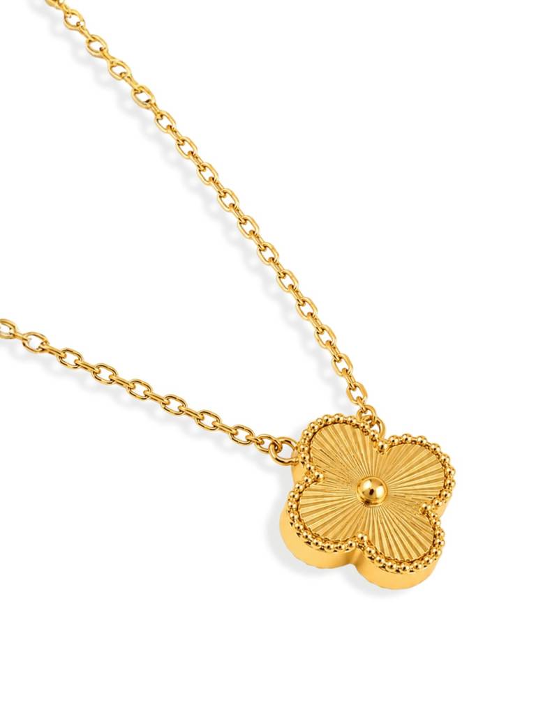 18K Gold Plated Stainless Steel Waterproof & Anti-Tarnish Clover Necklace : N50SJSS0G