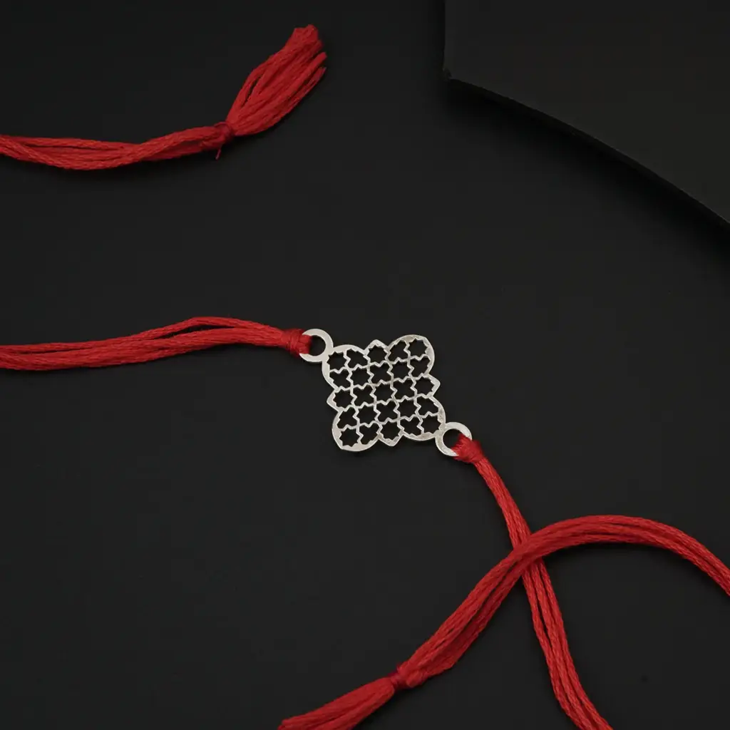 Silver Laser Cut Rakhi : 30835863