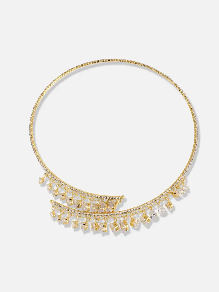 Sarah-Silver Plated Designer Party Necklace For Women : SOHNCK3384