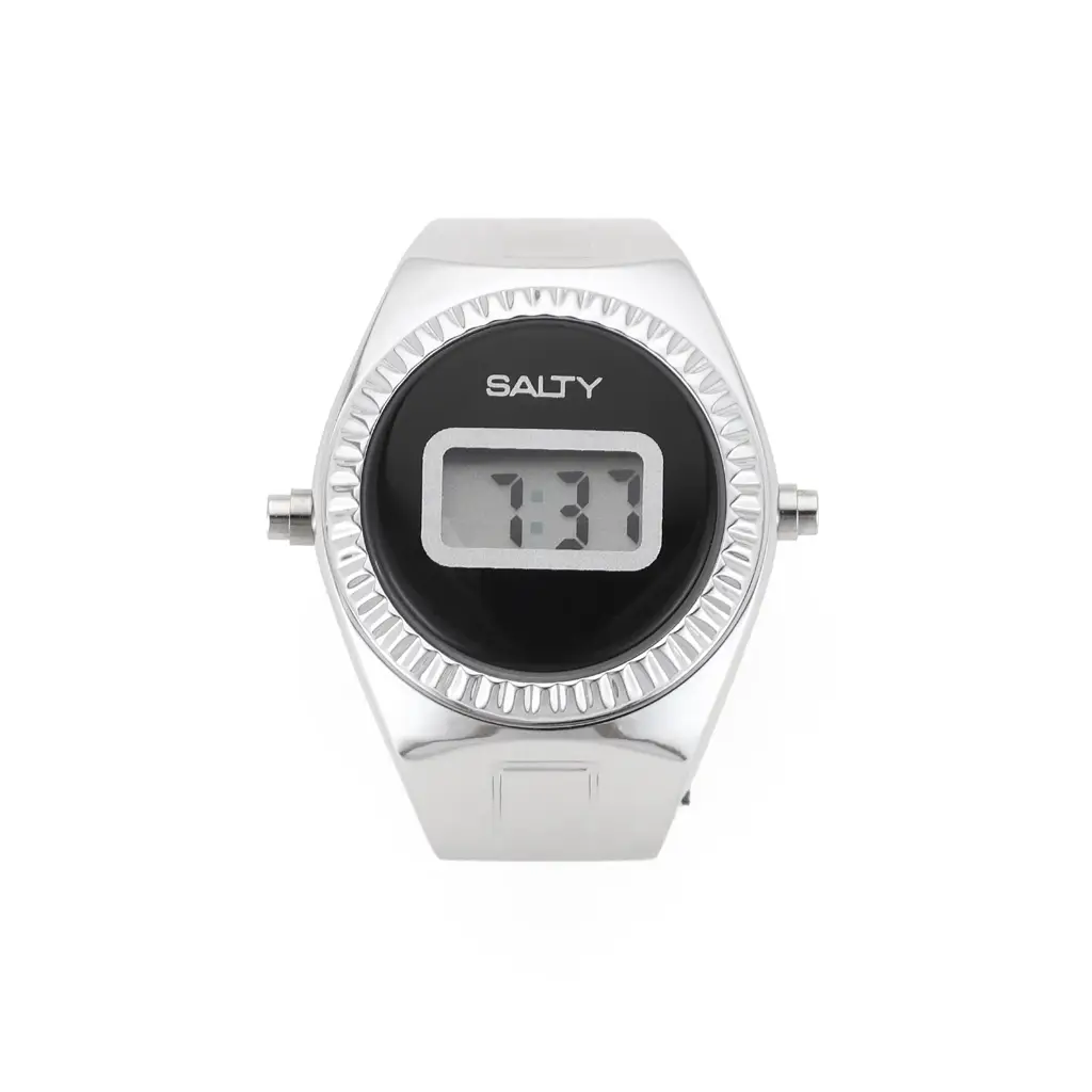 Timeloop Watch Ring For Men - Silver : WTR-S-0045-S-BK-ALPHA-1
