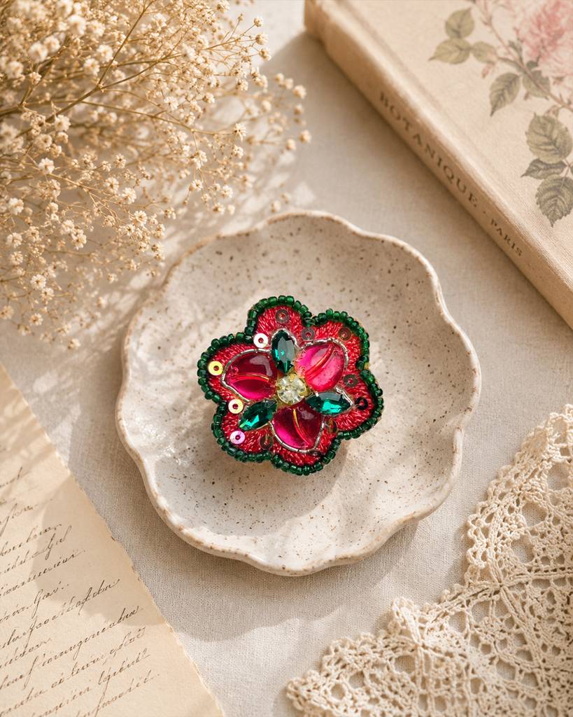 Red Flower Ring : ABFR39