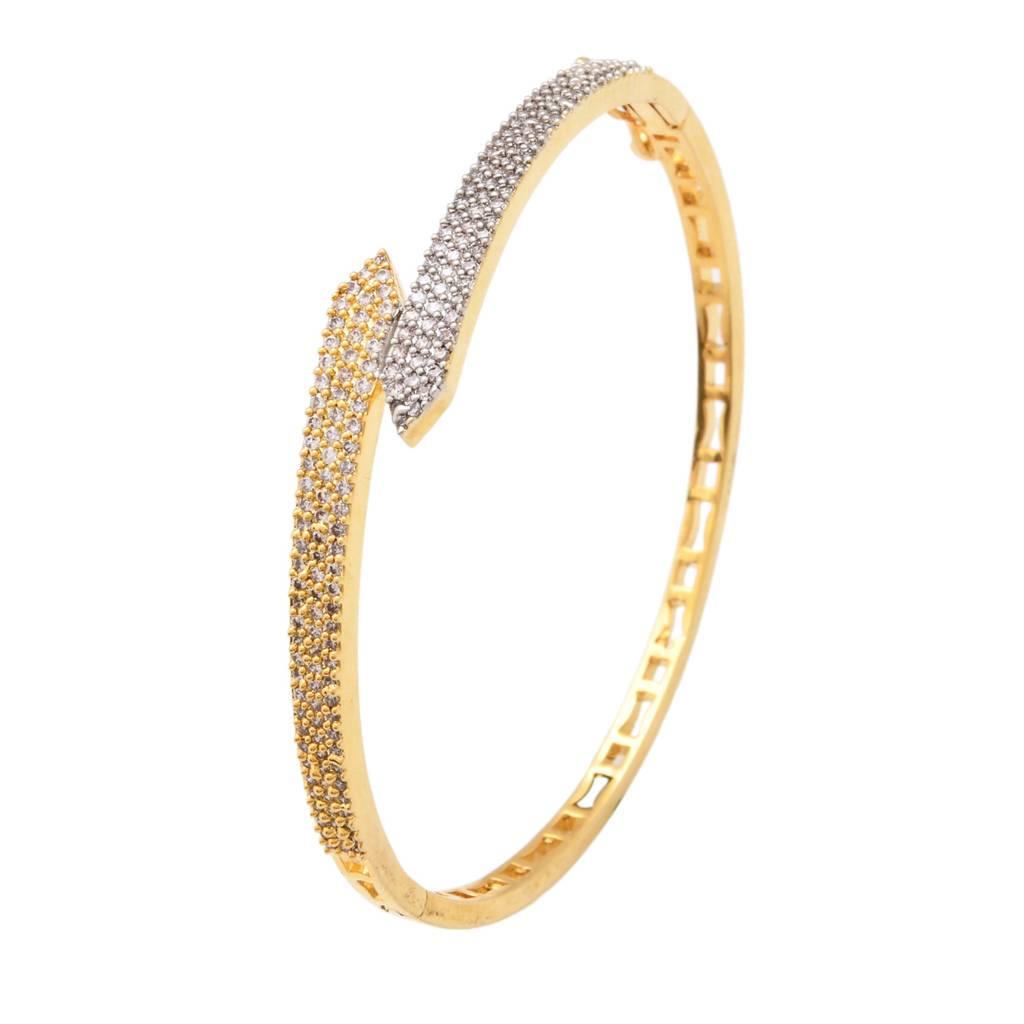 Dazzling Dual Tone American Diamond Bracelet : 8905124539684