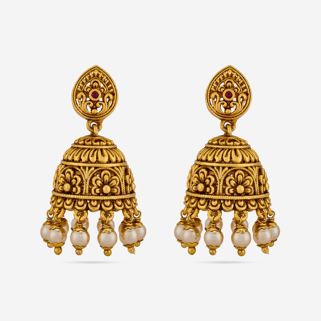 Ruby Gold - Plated Festive Antique Earring - 462738 : 462738