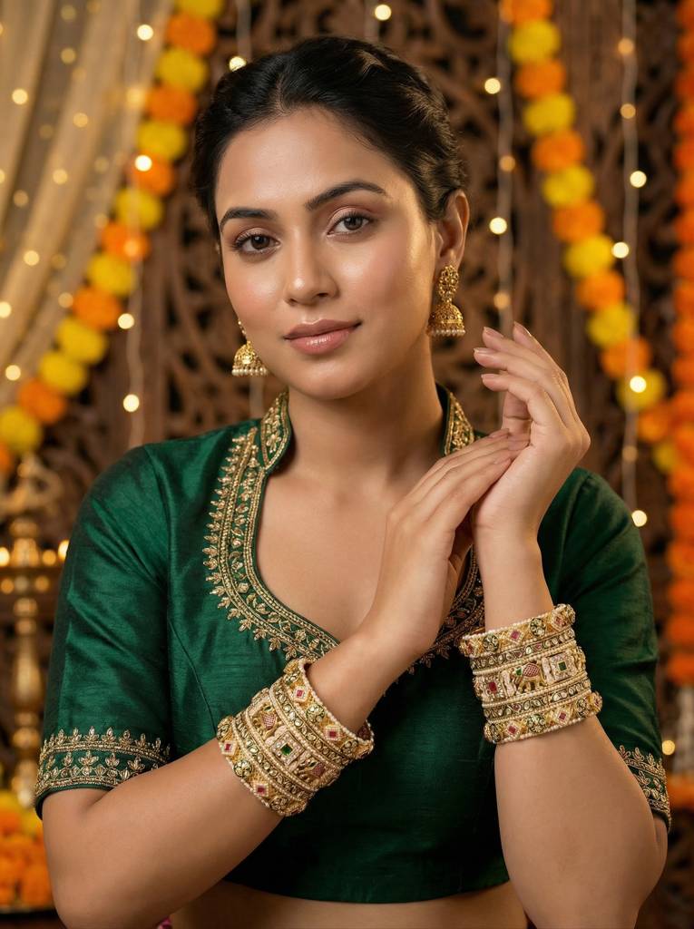 Polki Heritage Bridal Bangles : HB-71-24