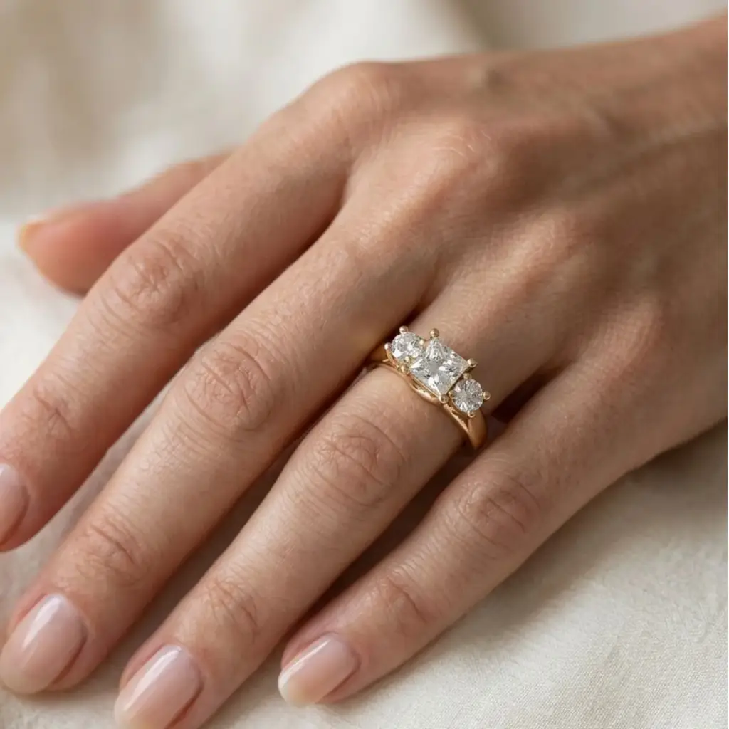 The Empress Trinity Pure Silver Ring : VRG02-SL-9-G