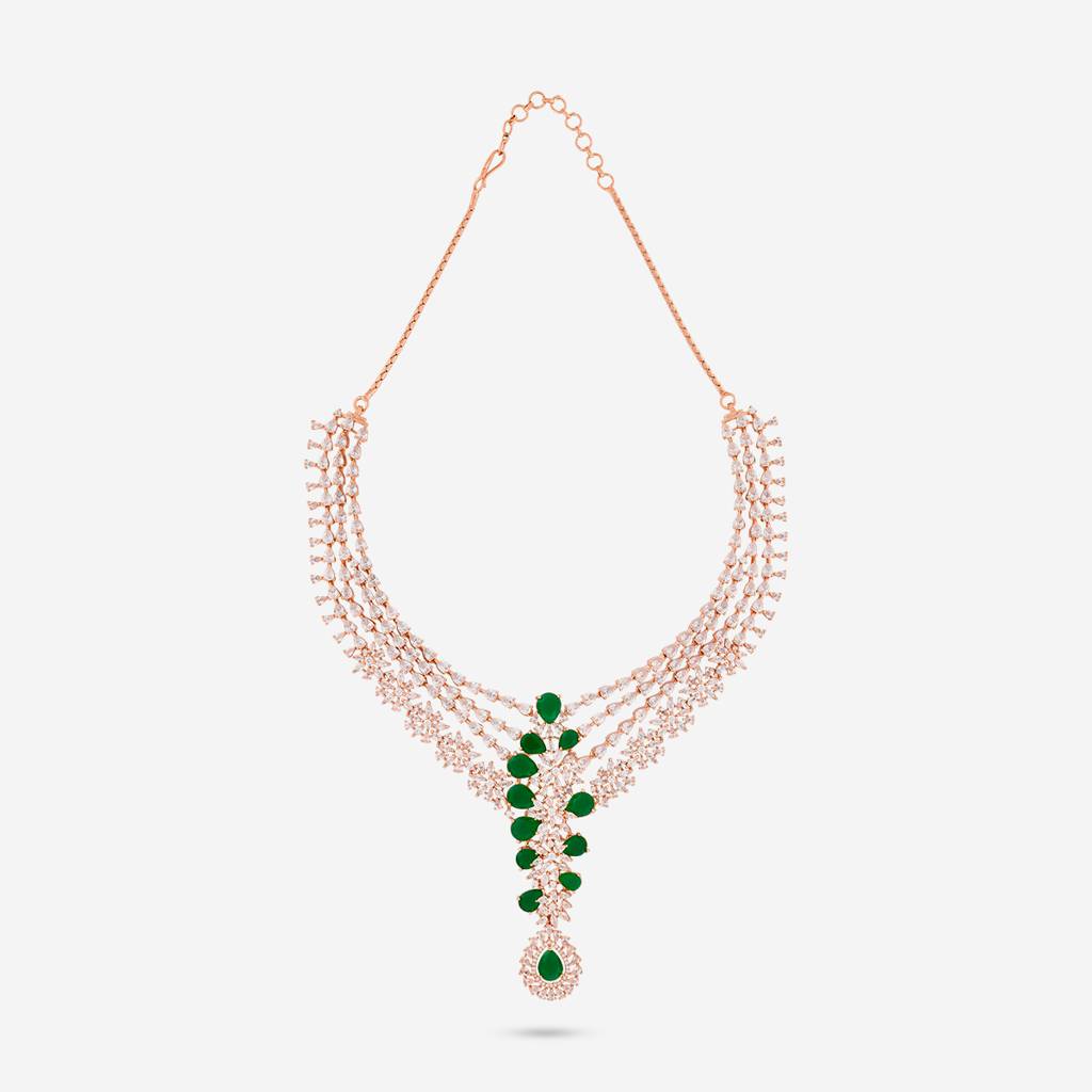 Party Wear Zircon Necklace - 462946 : 462948
