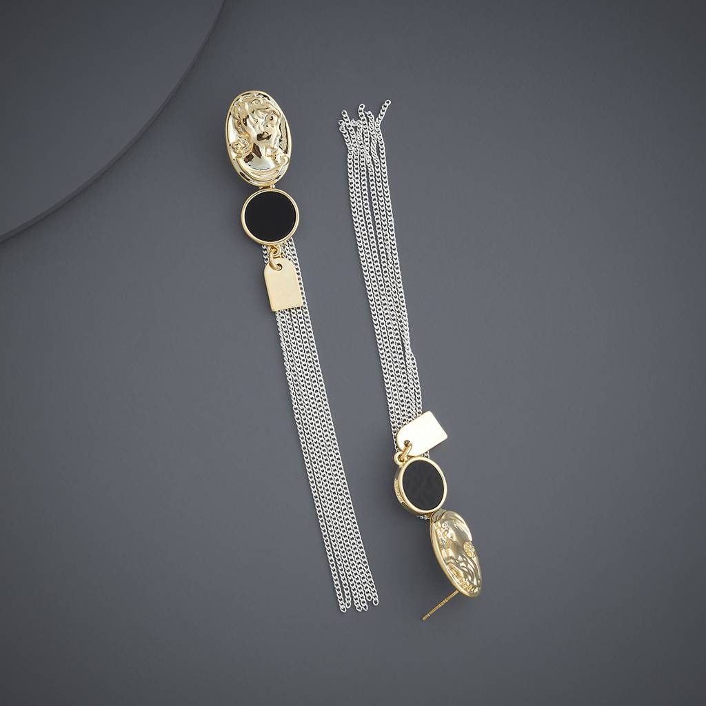 Black Rhodium-Gold - Plated Casual Wear Trendy Earring - 439092 : 439092