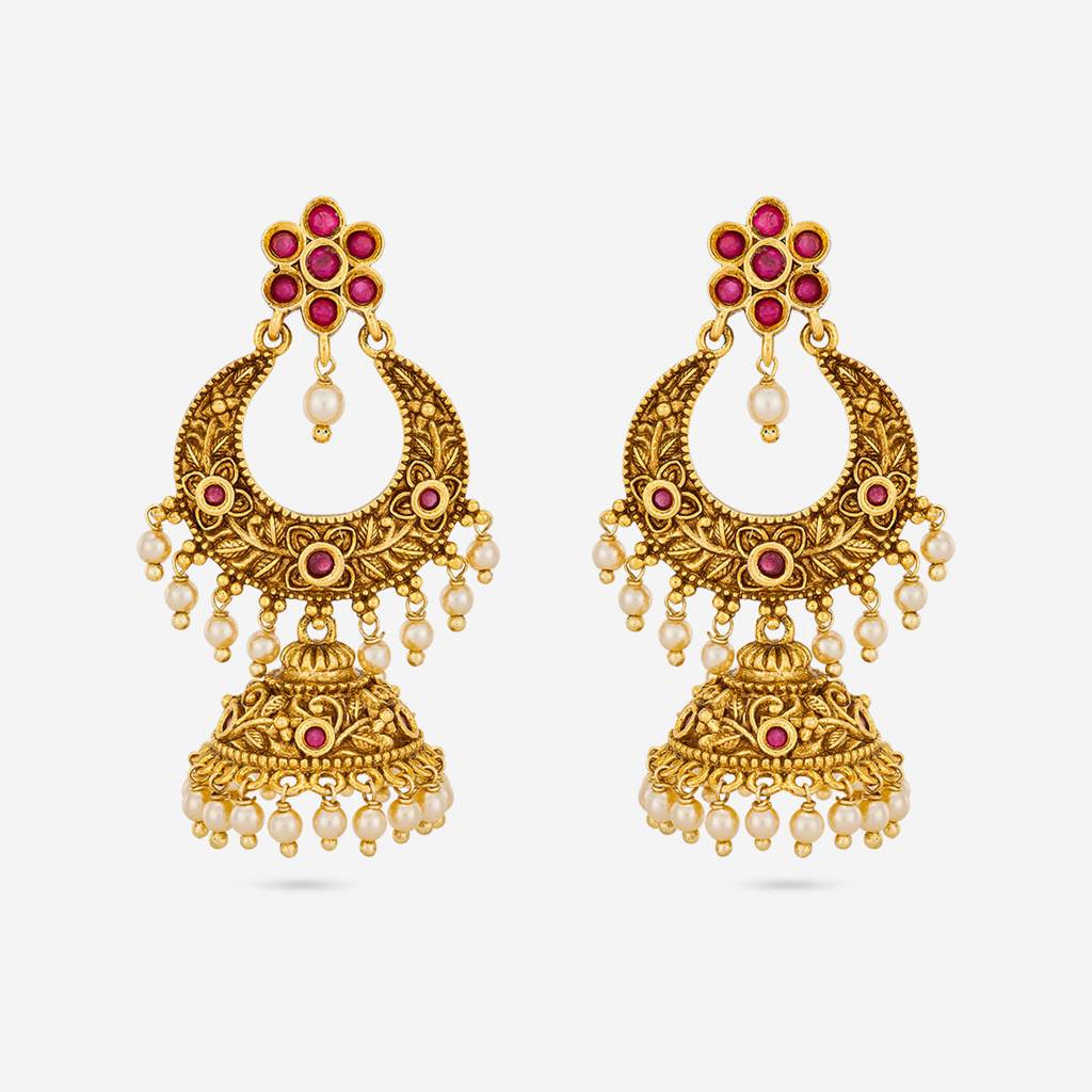 Ruby Gold - Plated Festive Antique Earring - 466752 : 466752