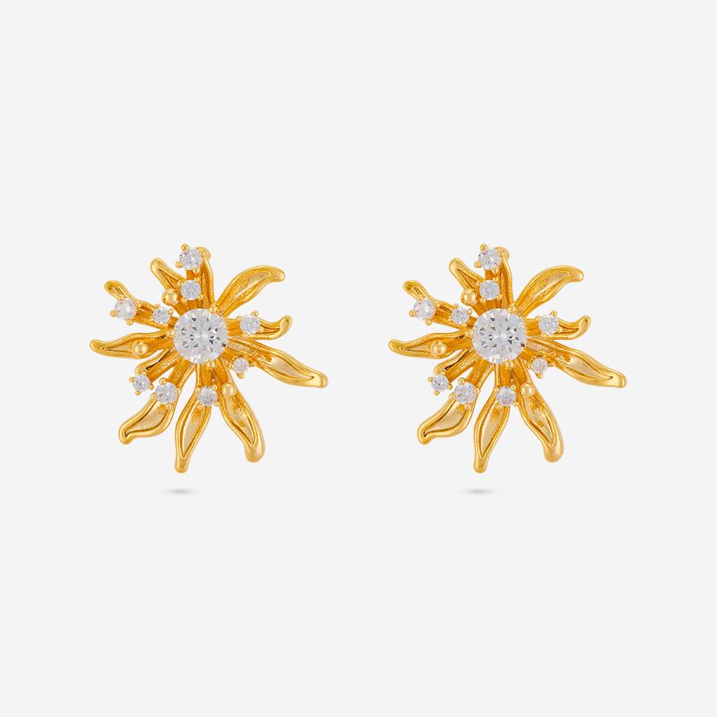 White Gold - Plated Casual Wear Trendy Zircon Earring - 464516 : 464516
