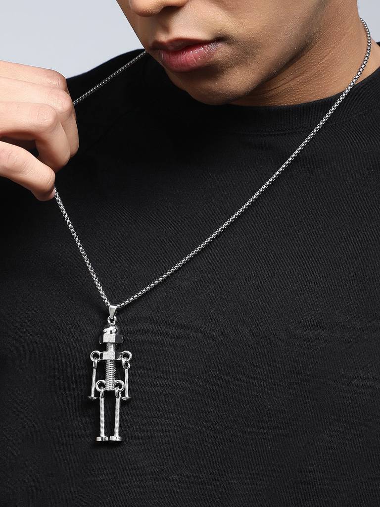 Men'S The Cyberon Pendant Necklace - Metallic Silver : FAPD1169