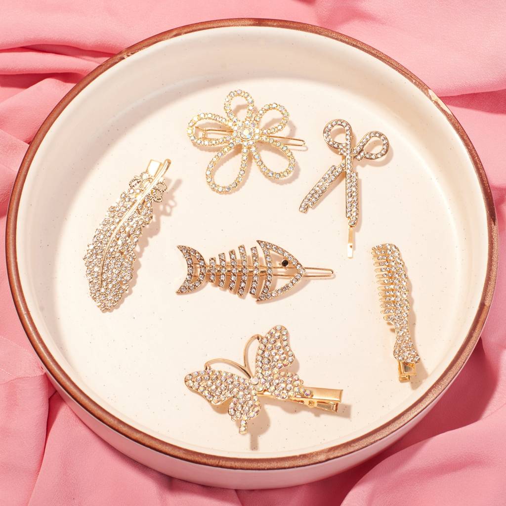 Set Of 5 Queen Hair Pins : HX-HP-C5-0041-G