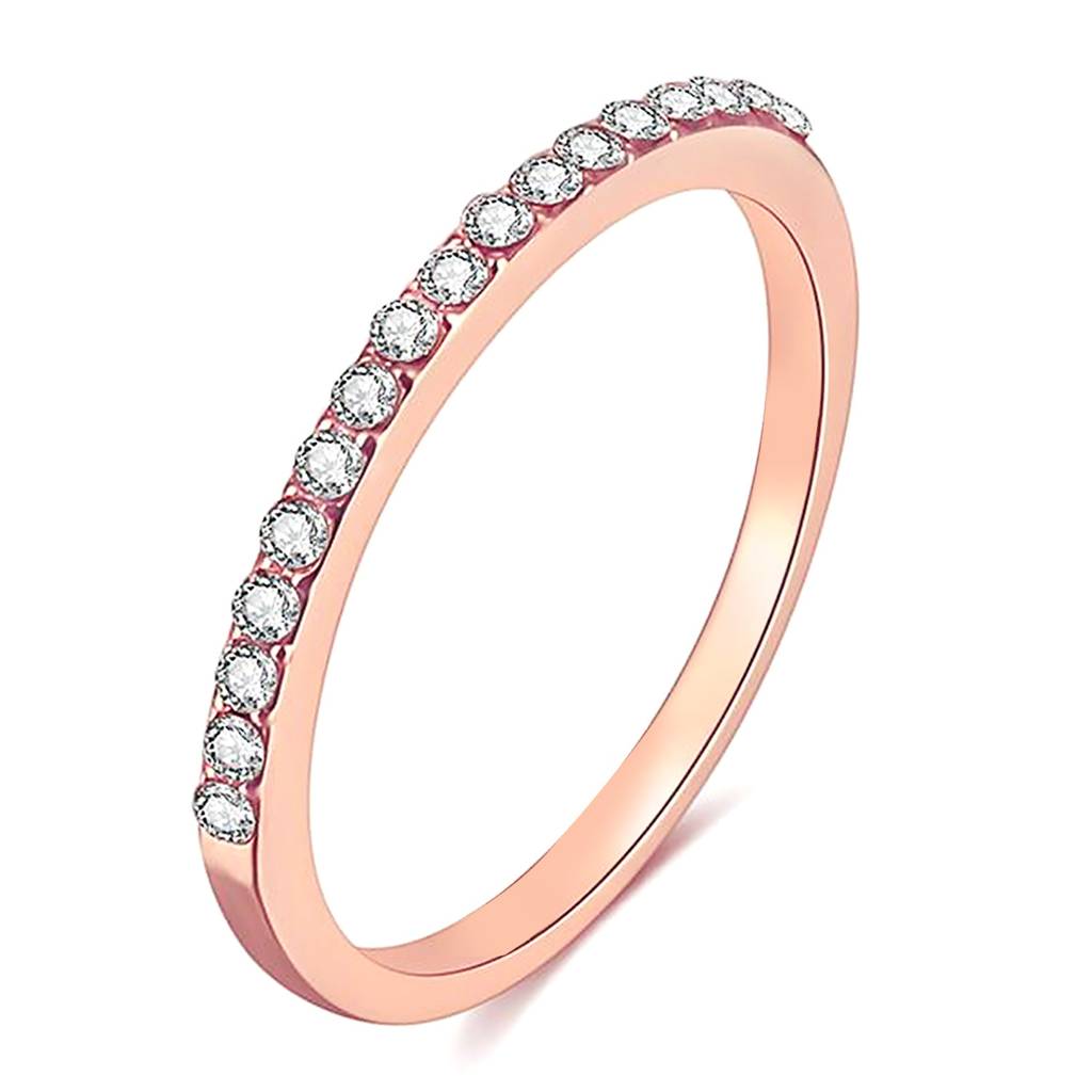 Peora American Diamond Studded Rose Gold Plated Finger Ring Fashion Wear Stylish Jewellery Gift For Girls & Women : PX8R129C-7