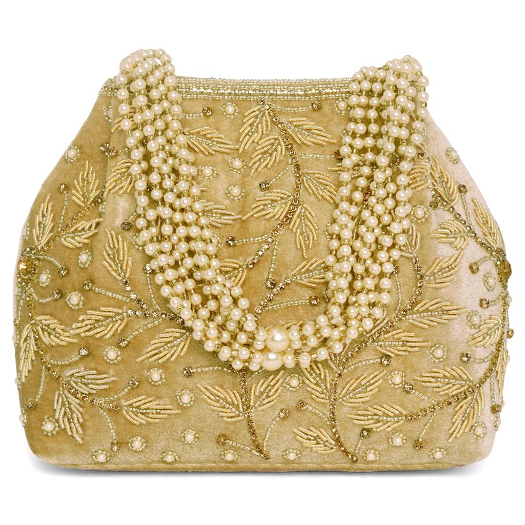 Potli Bags For Women Evening Bag Clutch Ethnic Bride Purse With Drawstring (P17Br) : P17G-F