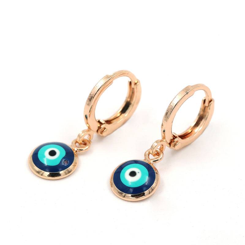 Evil Eye Drop Huggie Hoops : E-HU-51-0
