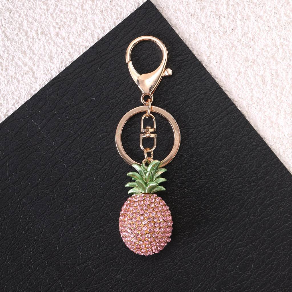 Pineapple Crystal Bag Charm : C-BG-0051-G-PK