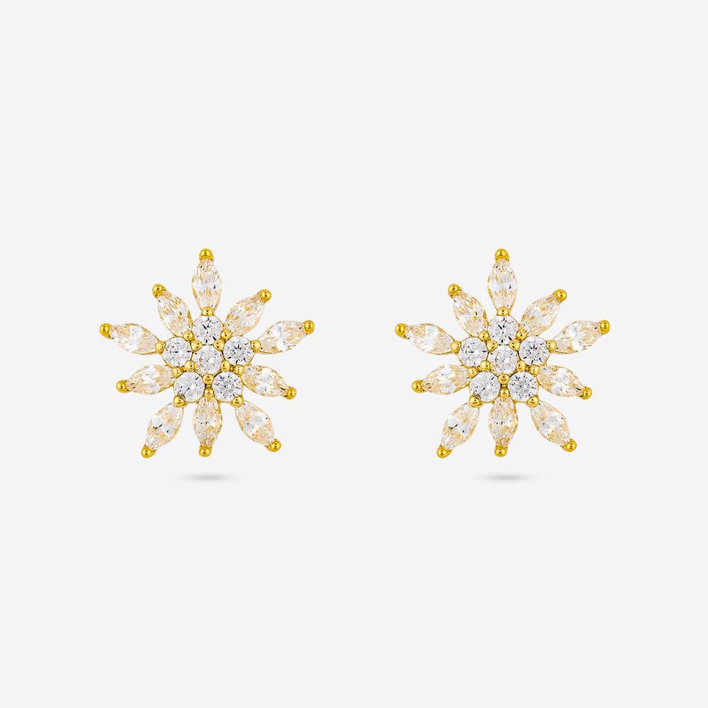 White Gold - Plated Casual Wear Trendy Zircon Earring - 460355 : 460355