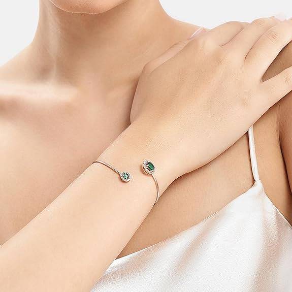 Rosegold  Ad Oval Cuff Bracelet – Lightweight Party Jewelry : AD-119-RGGNBR