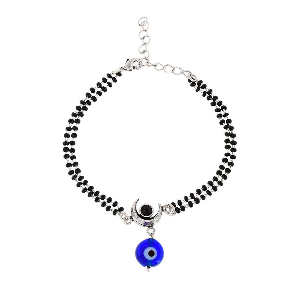 Evil Eye Double Chain Hanging Bracelet : 8905124479614