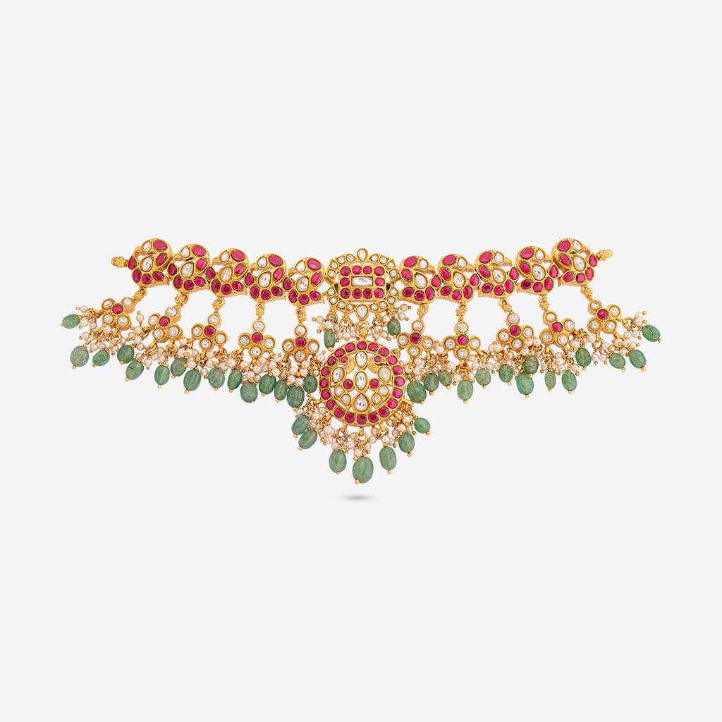 Ruby-Green Gold - Plated Bridesmaid Temple Necklace - 464829 : 464829