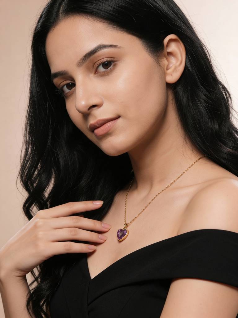 Champagne Heart Pendant : Z-NL-GPR-014