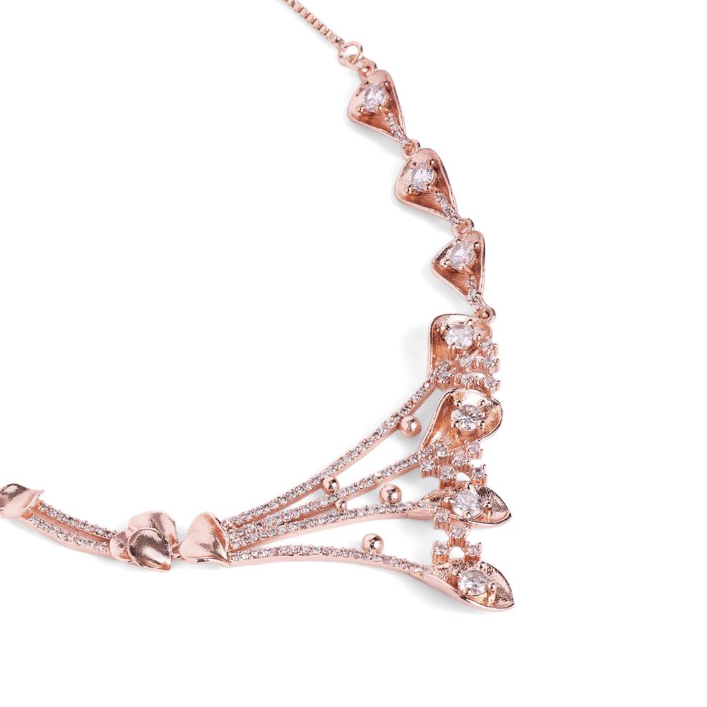 Cz Necklace Set Minimal Pendant Style Jewellery  For Women : AD-950-RGWE-NKER