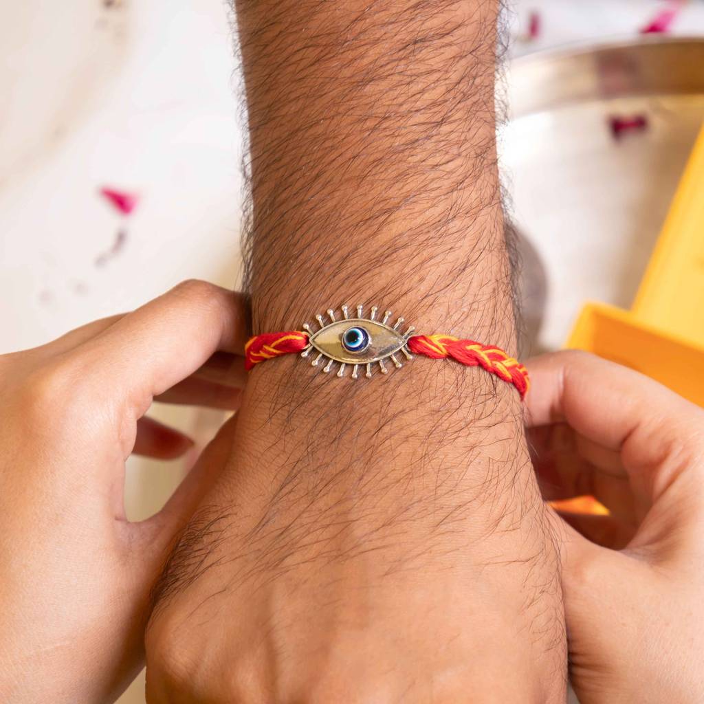 925 Sterling Silver Adya Netra Evil Eye Rakhi : SRK202518