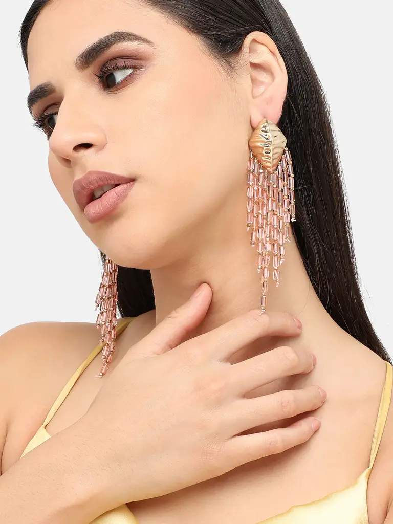 Serina-Gold Plated Designer Stone Party Drop Earring For Women : SOHEAR4802