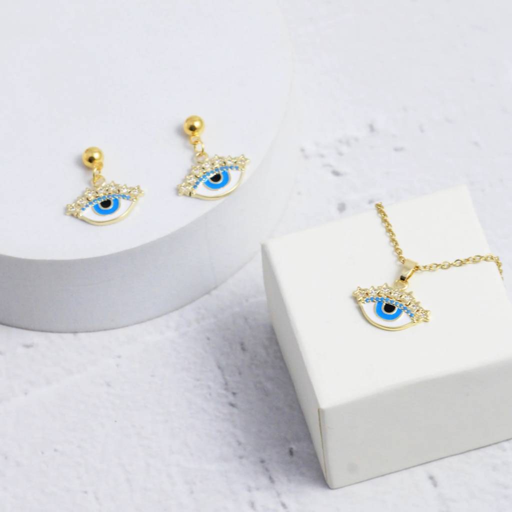 Eye Of Protection Earrings And Necklace Set : EN21500