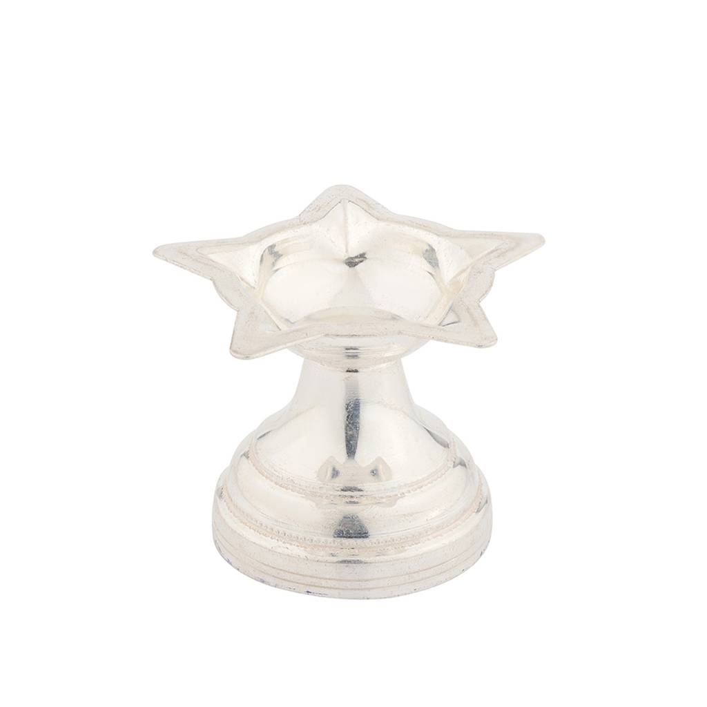 Traditional 92.5 Sterling Silver Pooja Diya : 8905124569971