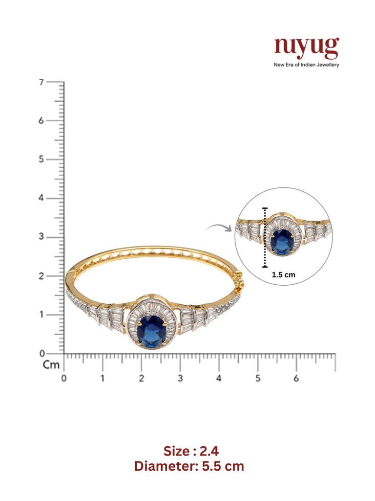 Kasturi Sapphire Oval Zircon Diamond Bracelet : YI24A1028B