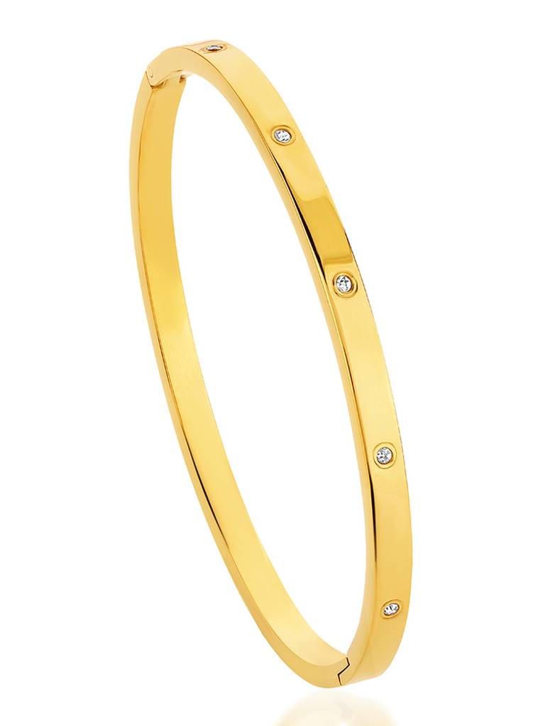 Slim Crystal Bangle Stainless Steel Waterproof & Anti-Tarnish : B56SJSS0G