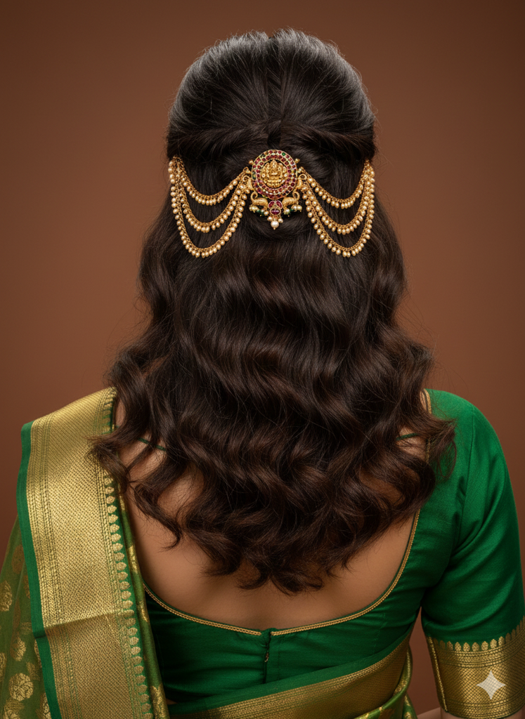 Handcrafted Temple Antique Jada Billai With Mattal : CHOTI25