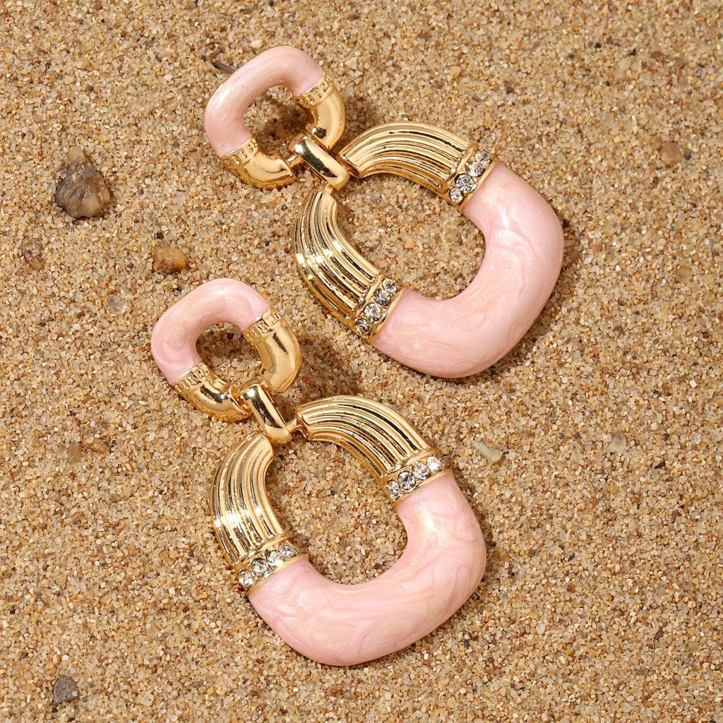 Mauve Luxury Gold Earring : ES13405-G-PNK
