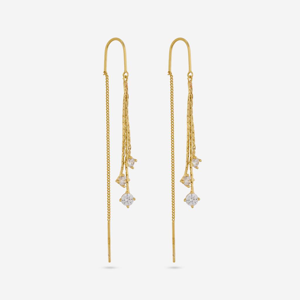 White Gold - Plated Casual Wear Trendy Zircon Earring - 460138 : 460138