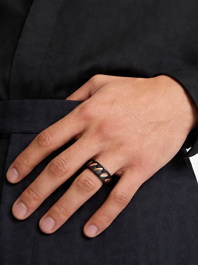 Touch925 Pure 925 Silver Interlock Men'S Fusion Ring : CJGR348