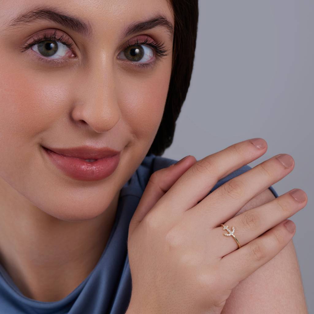 White - Plated Office Wear Silver Finger Ring - 432819 : 432816