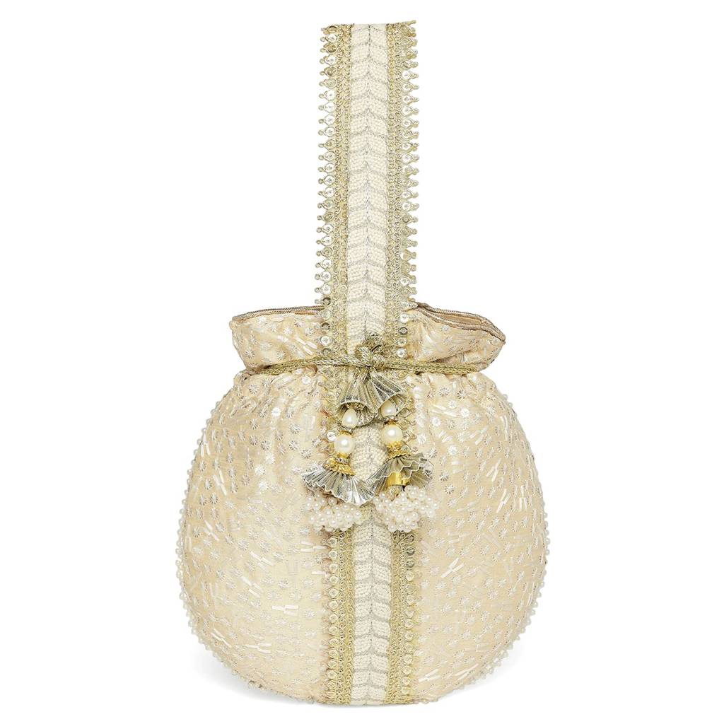 Potli Bags For Women Evening Bag Clutch Ethnic Bride Purse With Drawstring(P93Br) : P93G