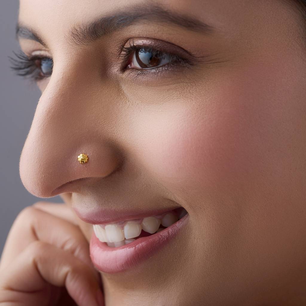 Yuvora 18K Yellow Gold Star Bloom Nose Pin For Women | Screw Back Closure | Bis Hallmarked | Pure Gold Nose  : DNP1034-18YG-IS