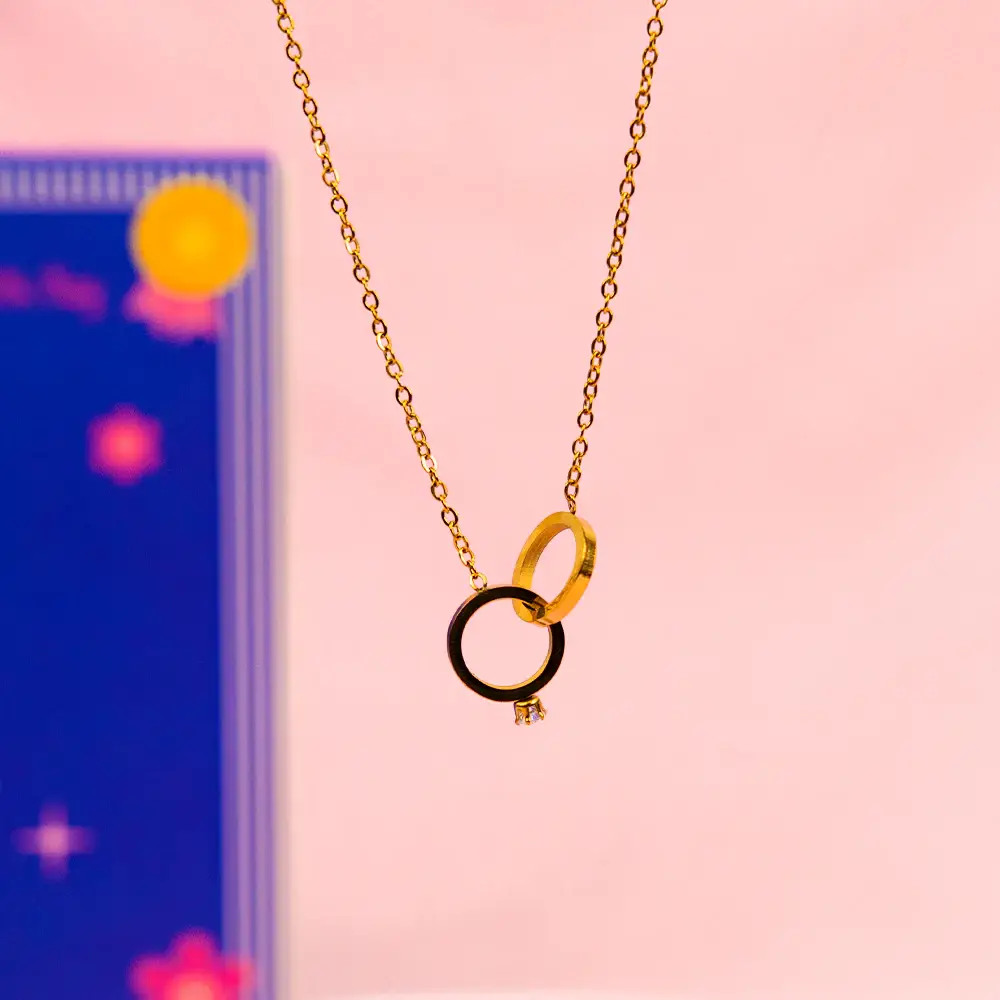 Mother'S Day Special Love Knot Necklace, Sparkle Diamond Ring & Evil Eye Bracelet For Mothers : NRBC-263-G-1