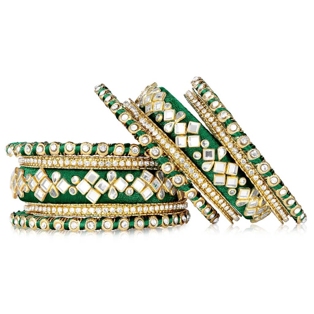 Studded Traditional Chuda Bangle Set For Women : PF51B105DGW