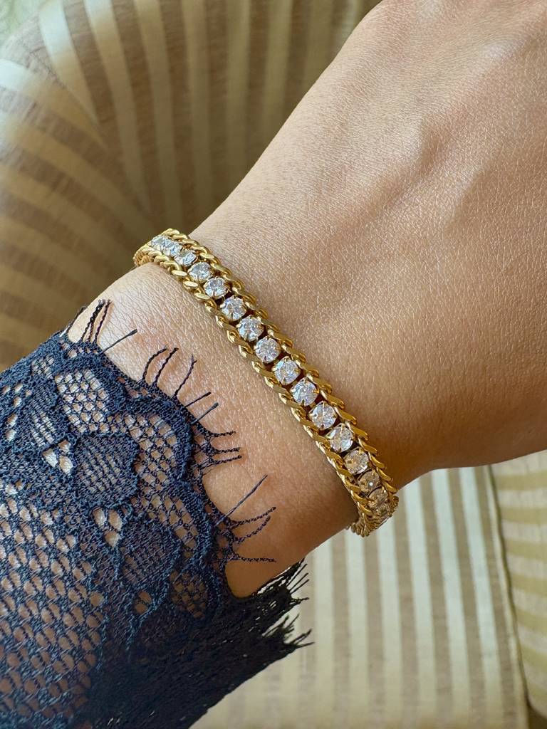 Fero Link Tennis Bracelet-  Waterproof, 18K Gold Plated : SS_BRACELET_FERO_LINK_TENNIS
