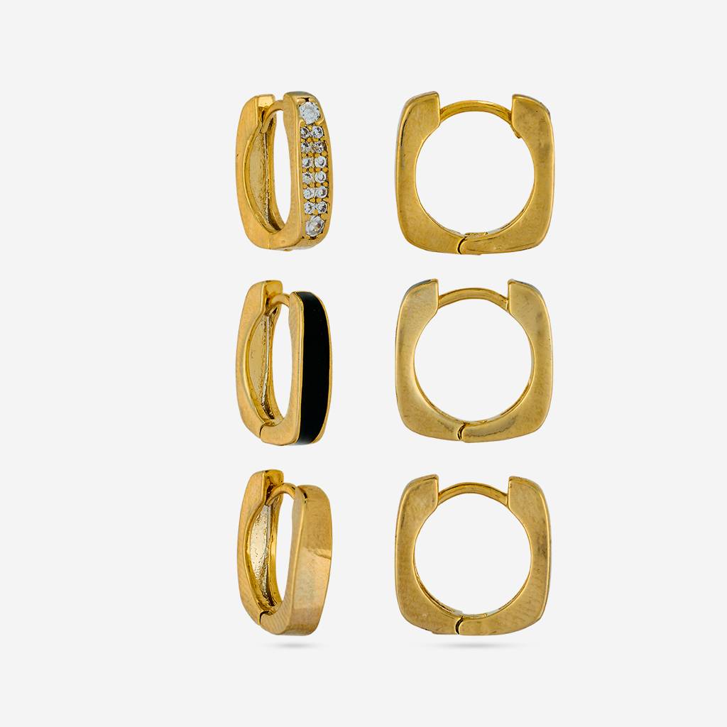 Black Gold - Plated Casual Wear Trendy Zircon Earring - 460232 : 460232