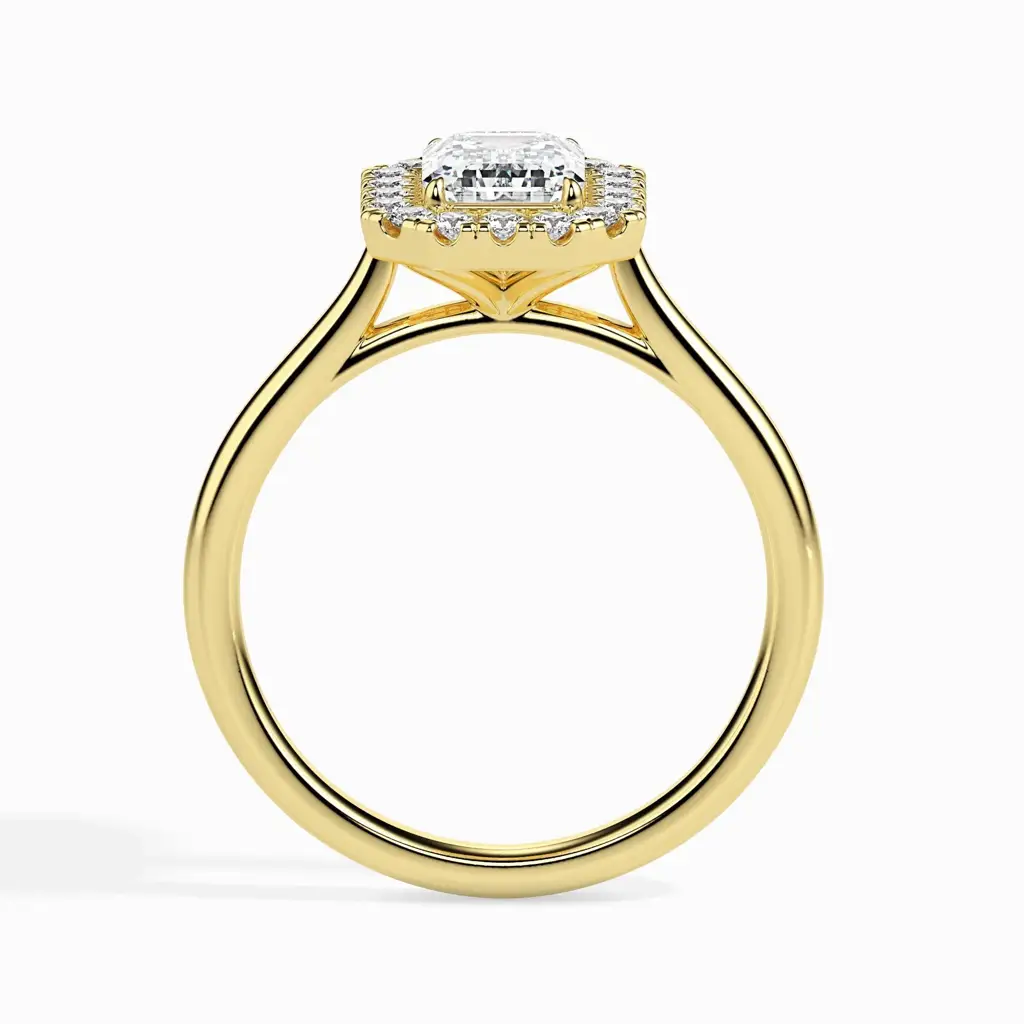 1 Carat Emerald Solitaire Ring With Halo : 09kWhiteZNR134F10