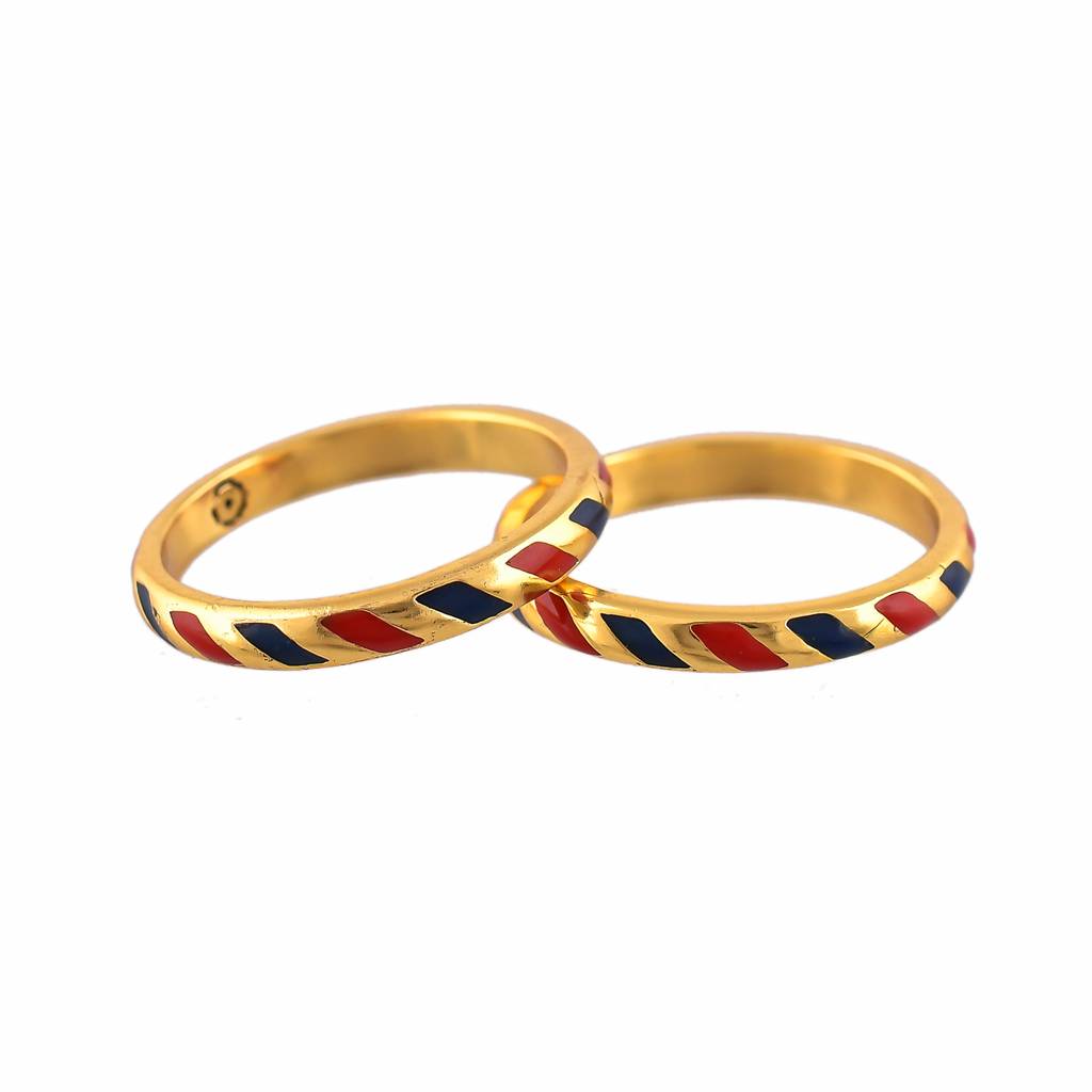 Valentine'S Day Chevron Enamel Stackable Rings : 8905124516340