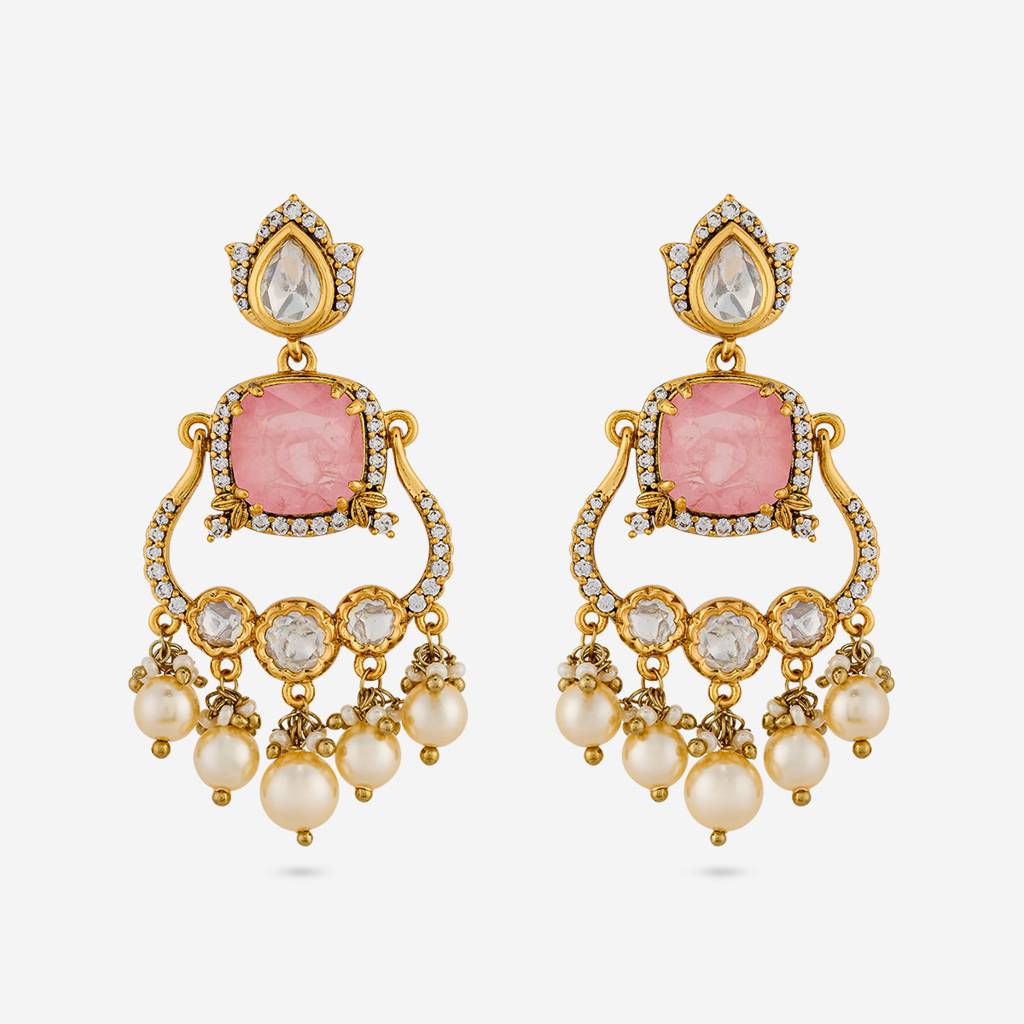 Victorian - Plated Bridesmaid Kundan Earring - 463833 : 463833