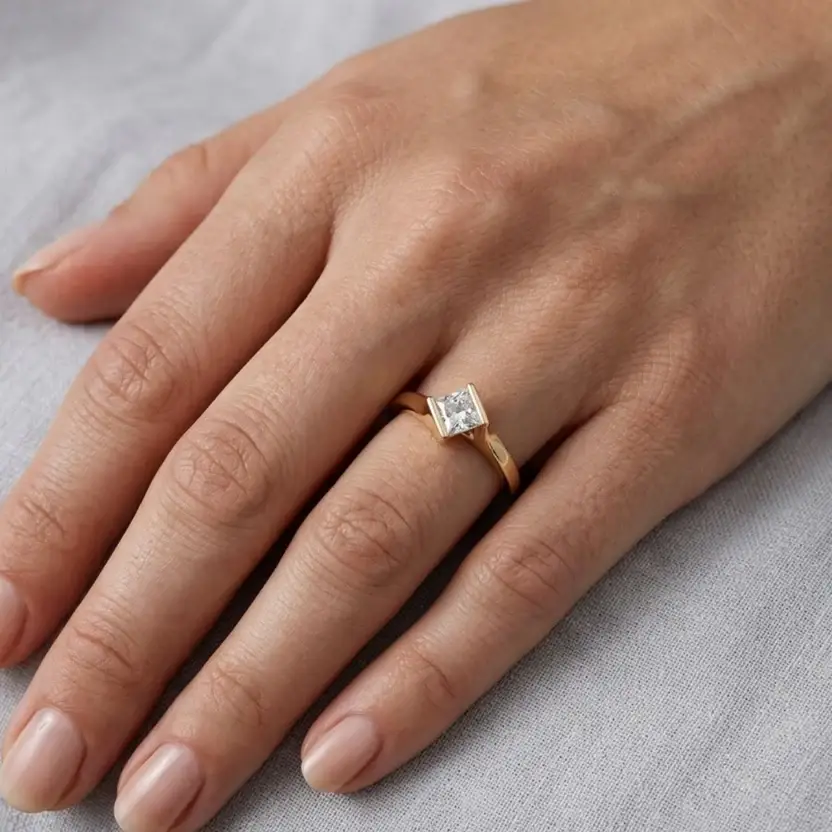 The Sculpted Princess Pure Silver Band : VRG06-SL-9-G