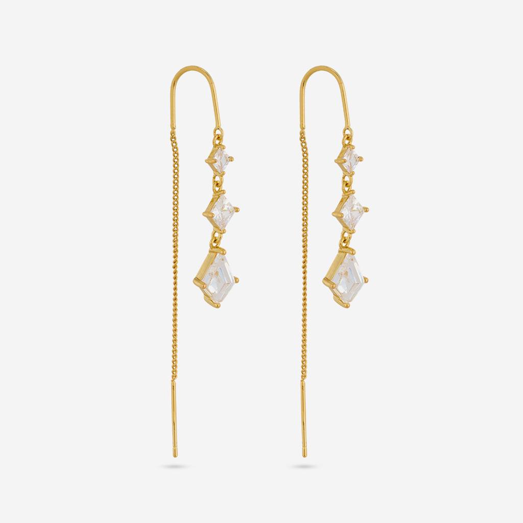 White Gold - Plated Casual Wear Trendy Zircon Earring - 460139 : 460139