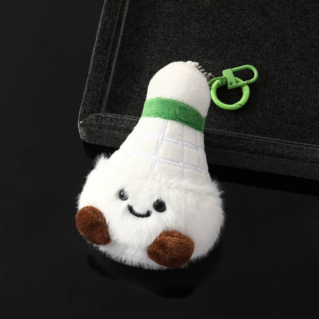 Adorable Plush Shuttlecock Charm For Bags & Backpacks : C-BG-0025-WH