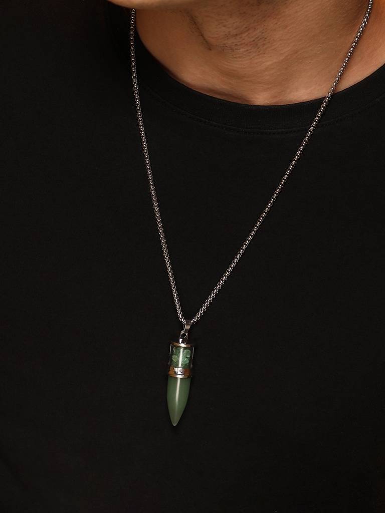Men'S The Crystal Pendant Necklace - Jade Green : FAPD1105
