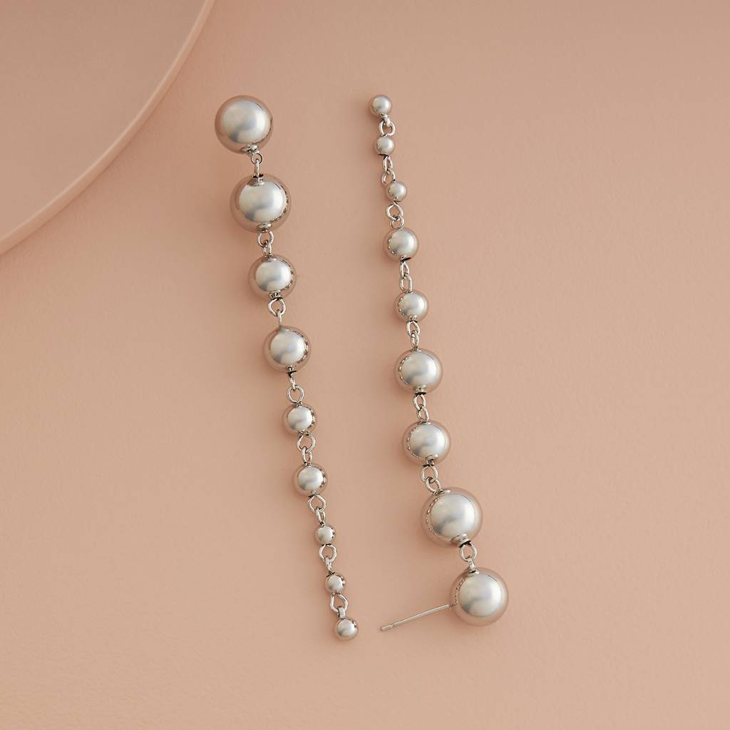 Rhodium - Plated Casual Wear Trendy Earring - 439599 : 439599